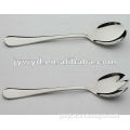 stainless steel salad spoon and fork set